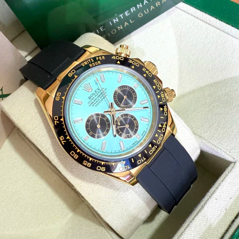 Rolex Daytona / Gold Azul-Turquesa